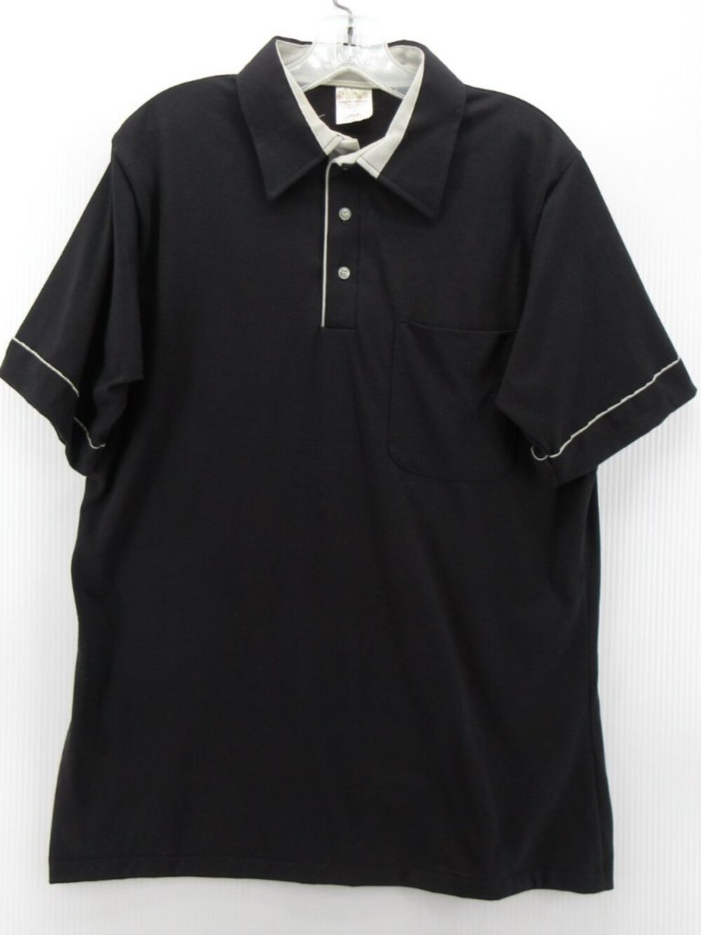 VINTAGE Hilton Polo Shirt Large Bowling 70s 80s Leisure Retro USA
